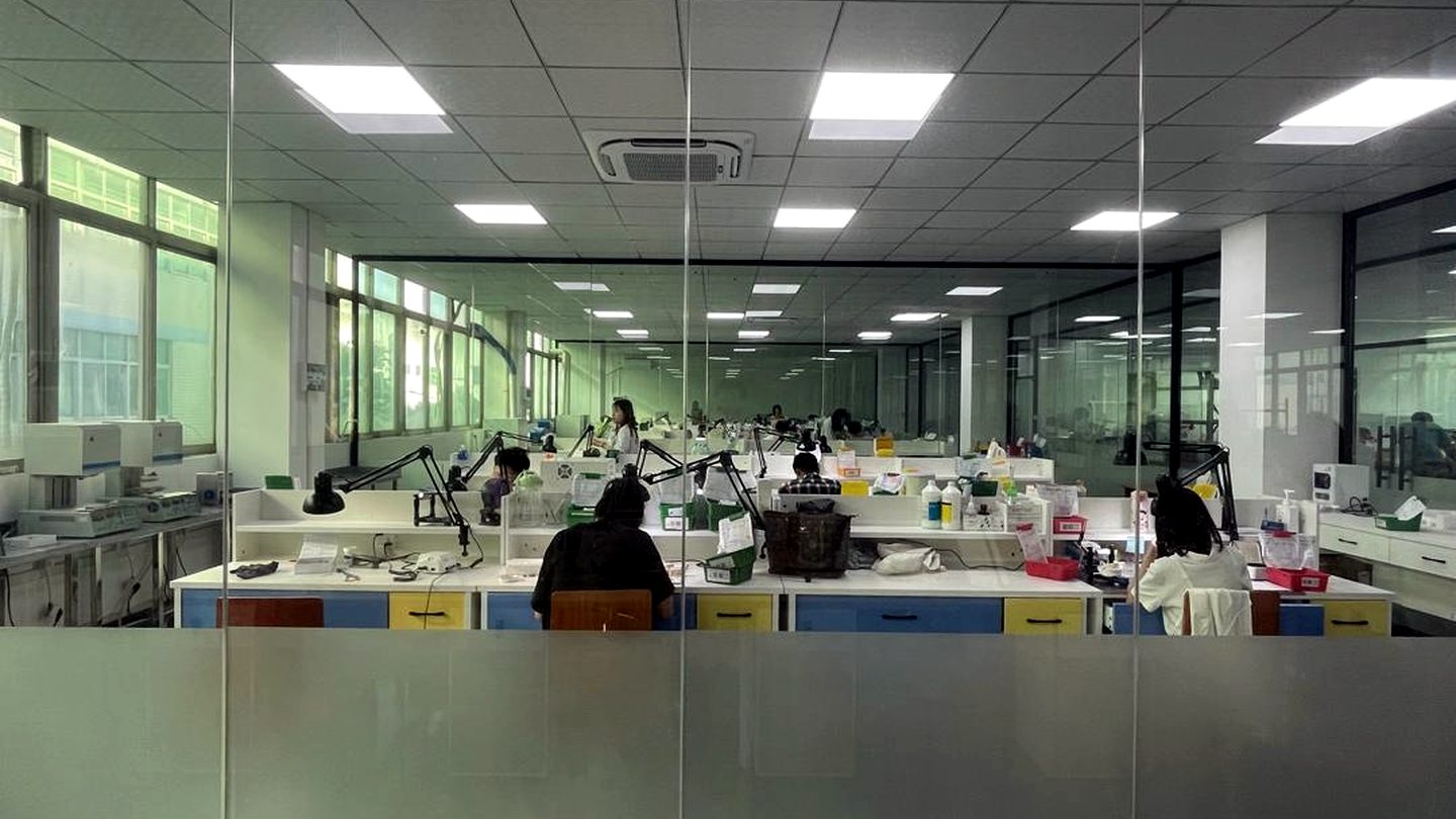 Dental laboratory workroom for company overview context.